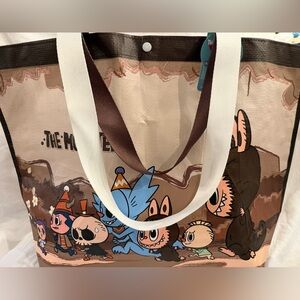Pop Mart The Monsters brown tote bag